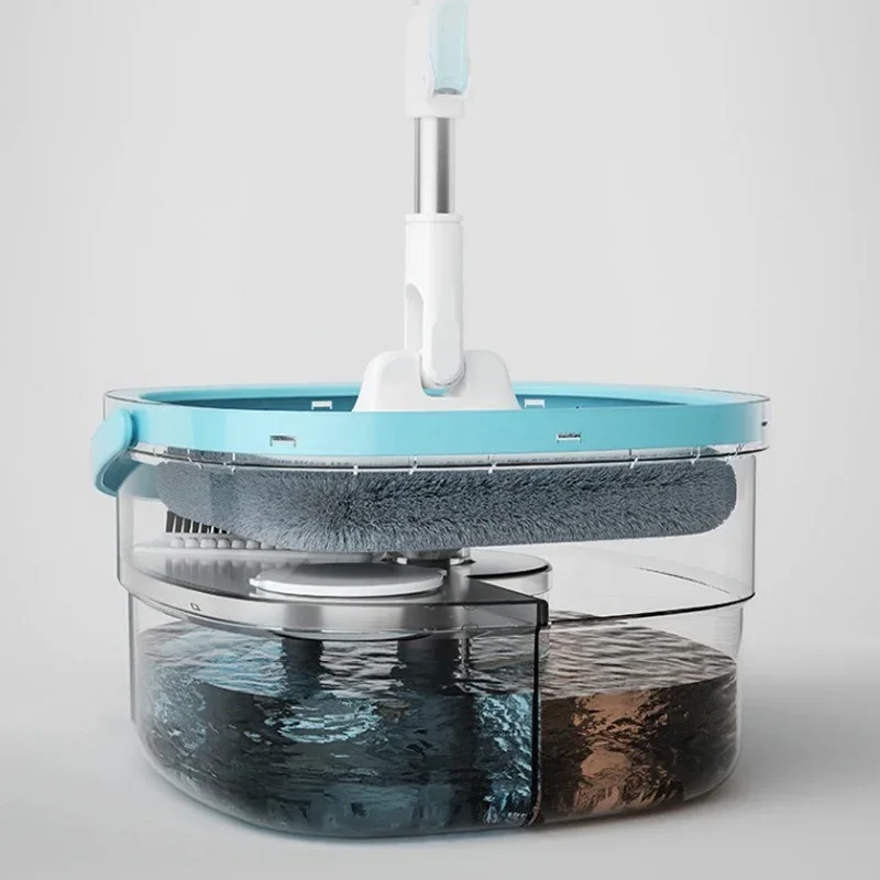 Flatbed Spin Mop and Bucket Set Clean Water & Sewage Separation Mop Floor Clean Household Cleaning Tools and Its Mop Accessories