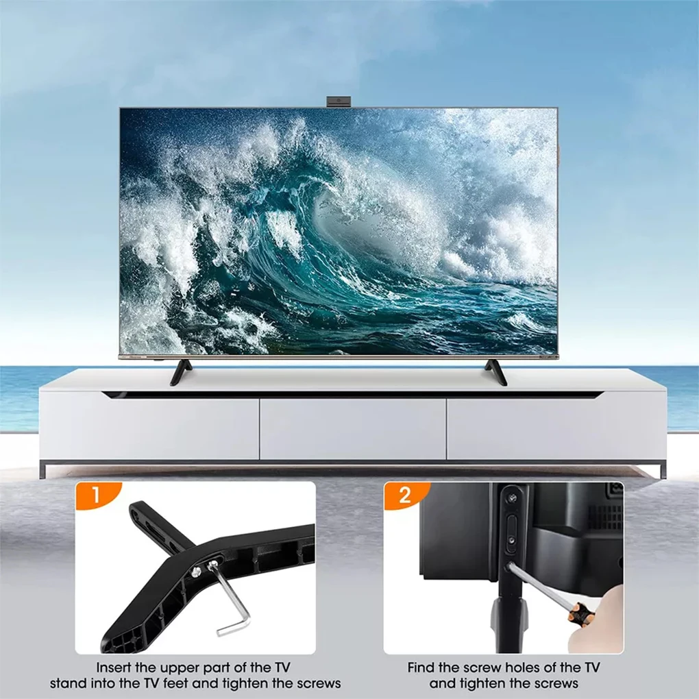 قاعدة تلفزيون فولاذية لحامل شاشة LCD ثابت ومتين - فولاذ عالي التحمل يمكن أن يحمل ما يصل إلى 15 كجم من الحمل #5