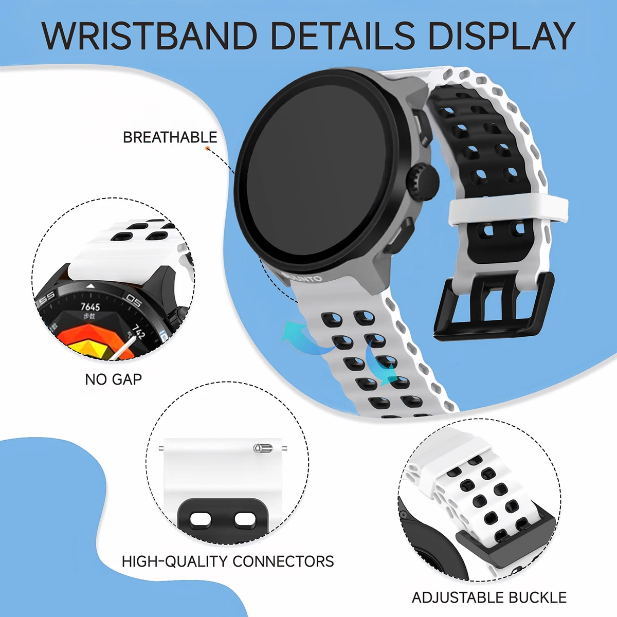 18mm 20mm 22mm 24mm Silicone Strap for Huawei Watch GT6 GT5 46mm Sport Band for Samsung Galaxy Watch Wristband for Garmin Watch view 6