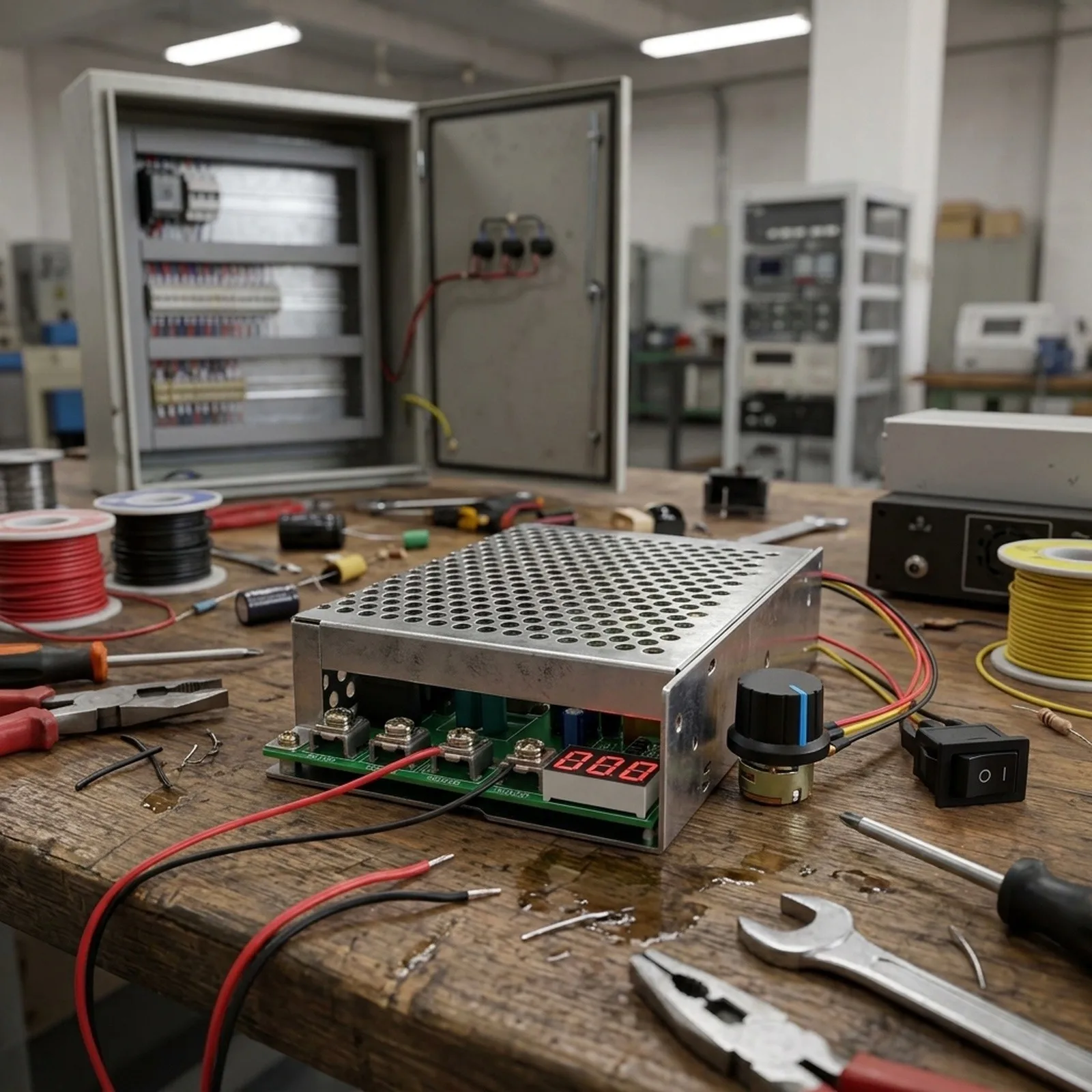 Sturdy DC Motor Controller with Reversible Switch Digital Display 10 55V Input Voltage 100A Continuous Current