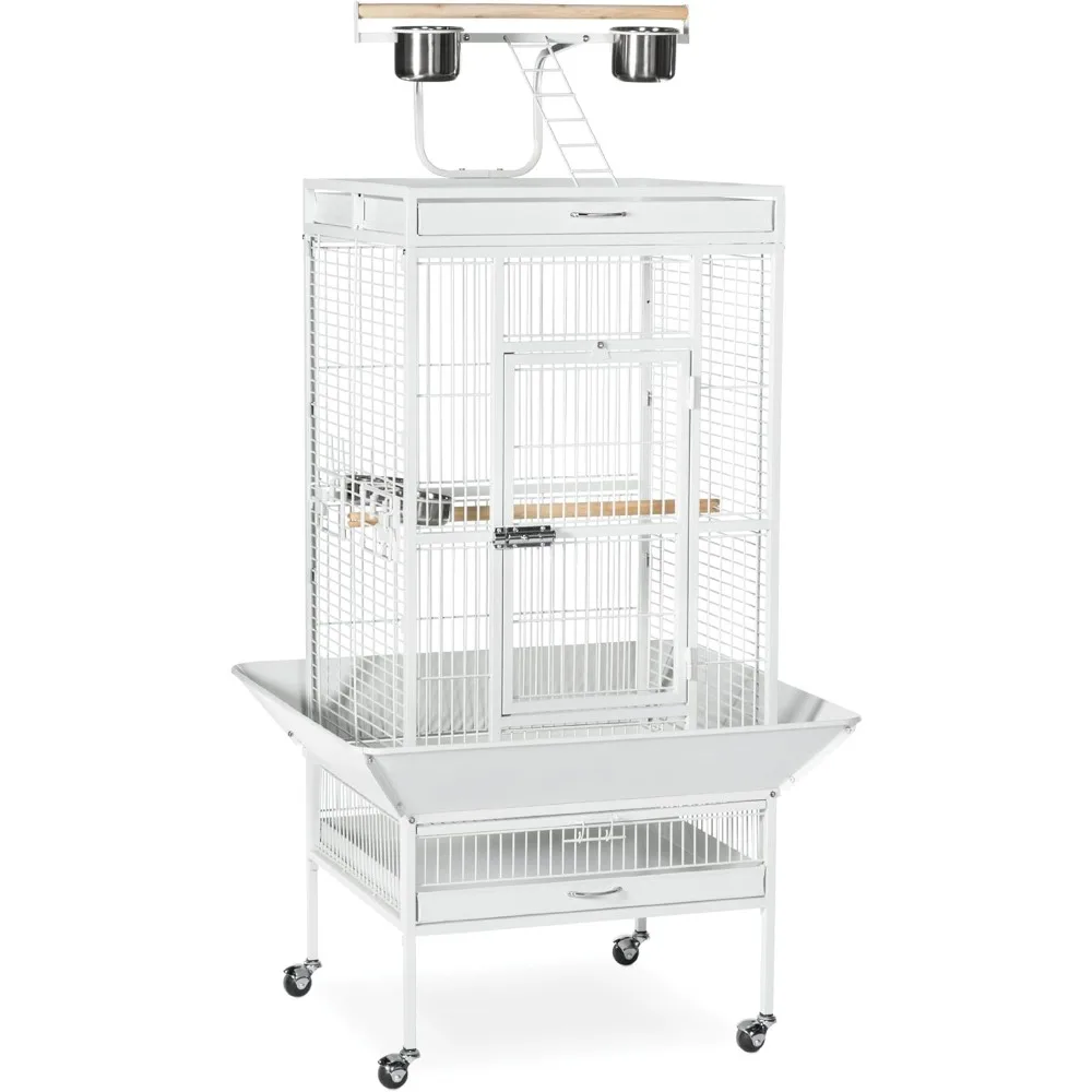 

Prevue Hendryx 3152C Pet Products Wrought Iron Select Bird Cage, Chalk White