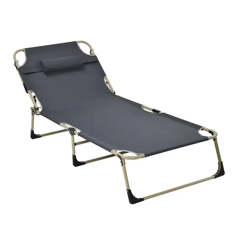 for Adjustable Metal Tri Fold Beach Picnic Outdoor Bed Folding Camping Bed Swimming Pool Sun Lounger High Quality Wholesale