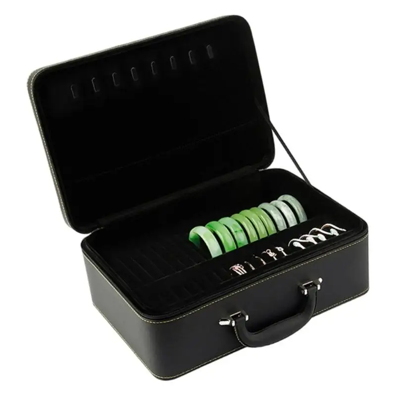 A52E Elegant Double Color Jewelry Storage Case With 36 Individual Slots For Bangles And Bracelets
