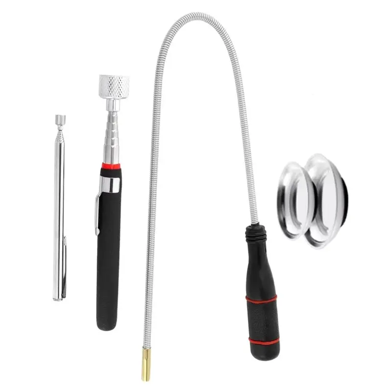 AB41-Telescoping Magnetic Pickup Tools Set Extendable Magnetic Pick Up Tools Flexible Bendable Spring Magnet Stick Magnetic