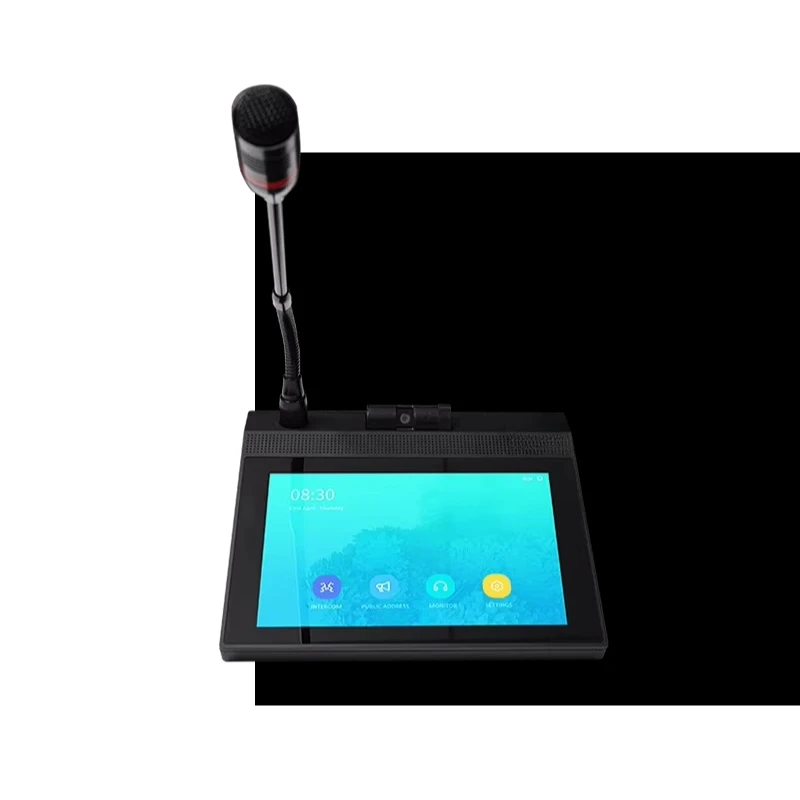 Network Paging Microphone IP Audio Intercom Master Station with Video Calling