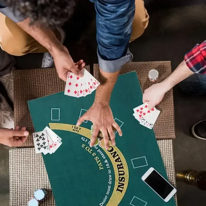 Tapete de póker de doble cara, tapete de mesa de póquer de ruleta y Blackjack, 90x60cm, mantel de póquer antideslizante para Casino, accesorios de entretenimiento