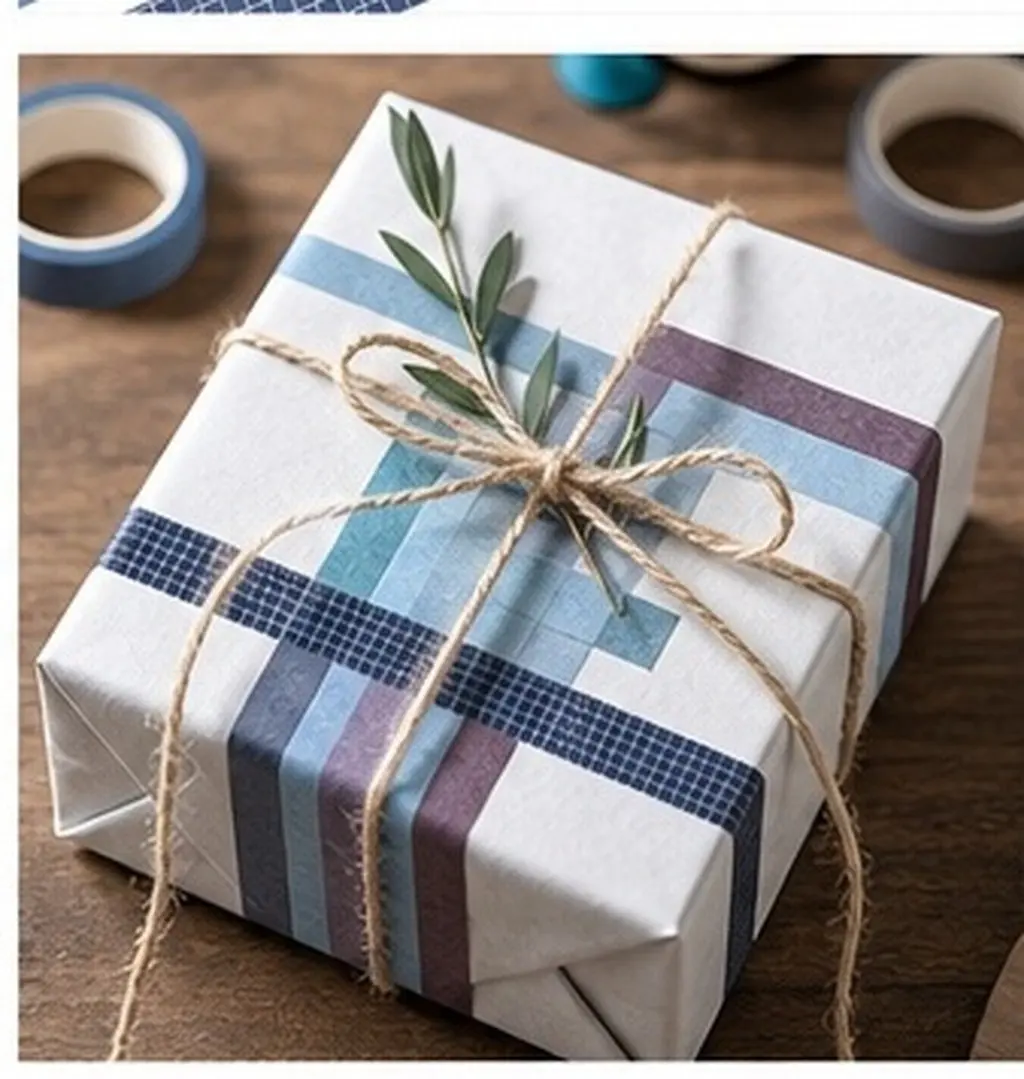8 Rolls Washi Paper Tape Simple Design Strong Adhesion No Residue Easy Peel Off for DIY Projects Gift Wrapping Holiday Decor
