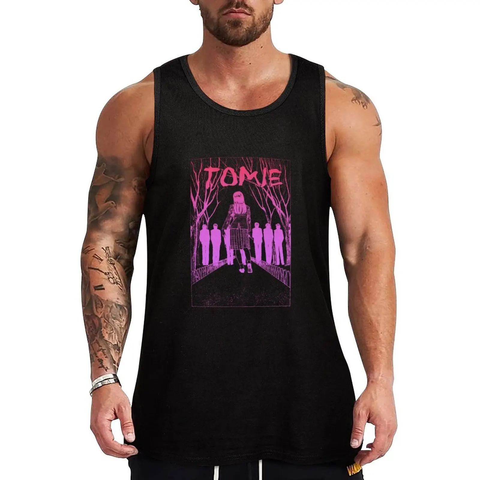 Tomie Cover (pink gradient) Tank Top Relaxed Casual Tank Top Summer Loose Sleeveless Tee
