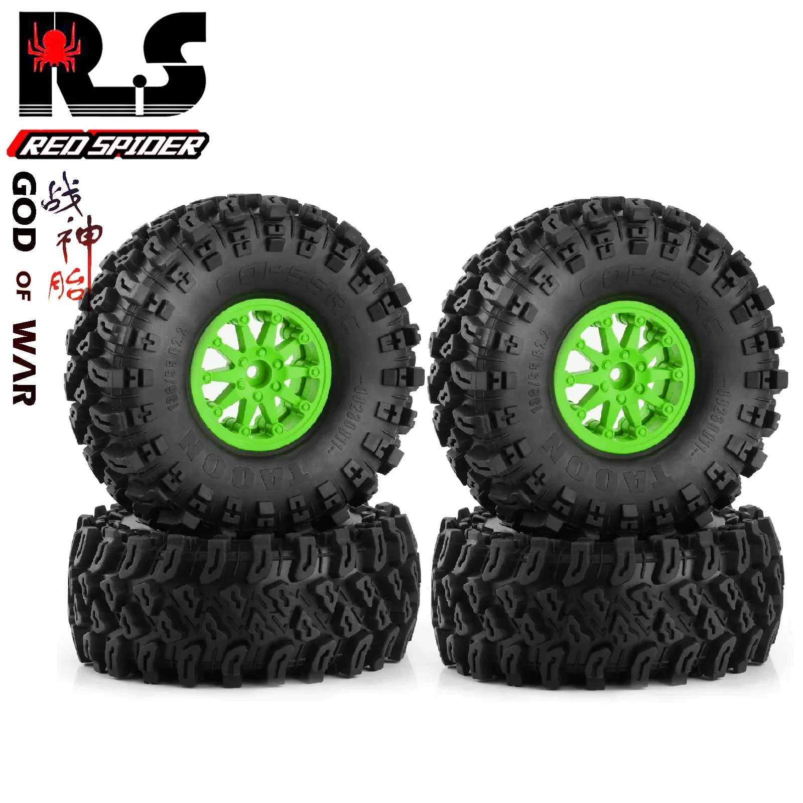 

4pcs 136mm Plastic 2.2" Beadlock Wheel Rim Tire Set for 1/8 1/10 RC Crawler Car Axial SCX10 Wraith Capra TRX4 YK4082 CROSSRC EMO