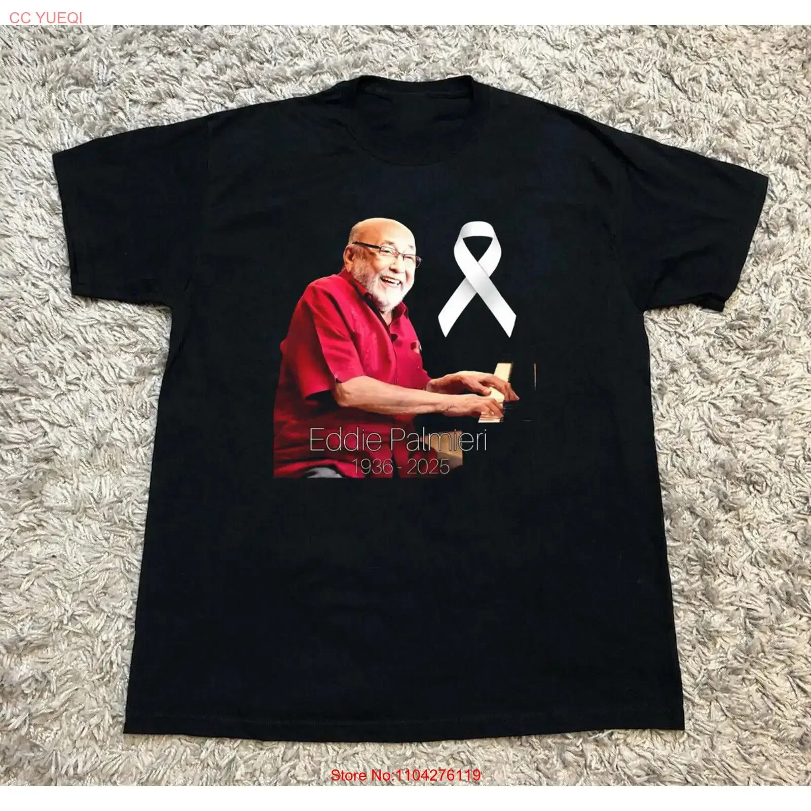 NOVO Camiseta Eddie Palmieri de Algodão Preto Todos os Tamanhos S a 5XL HRL646 Vintage Lavada Respirável Estilosa com Estampa Gráfica