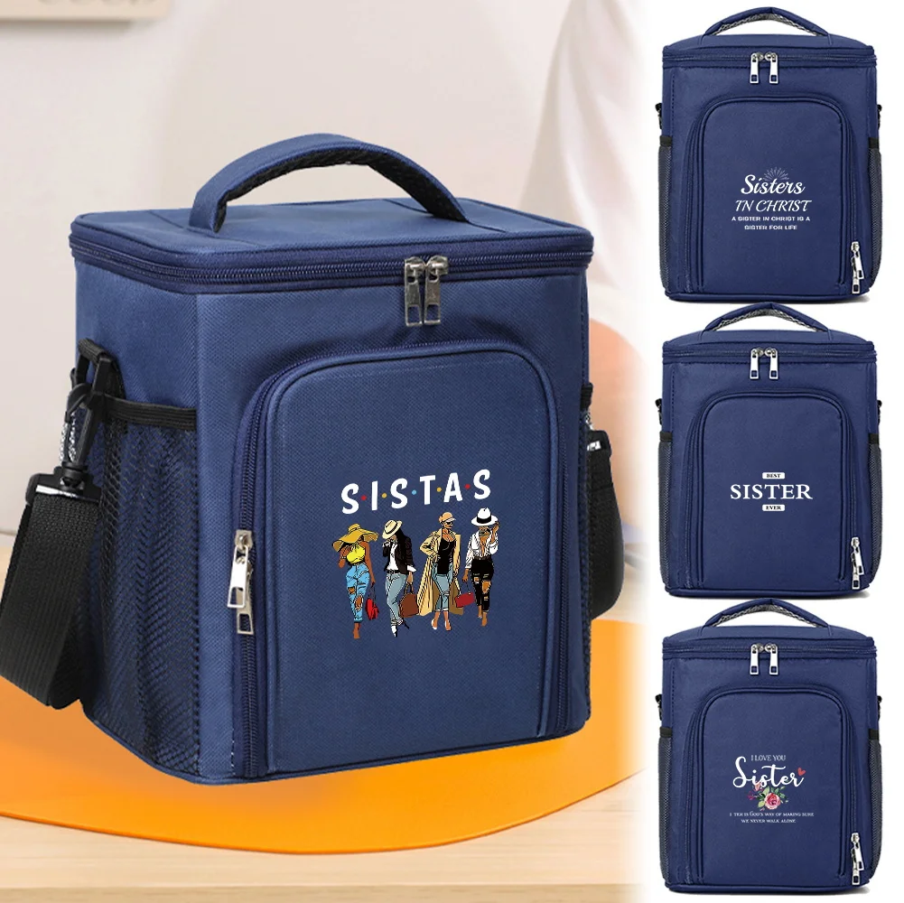 

Ice Box Insulated Picnic Lunch Bag Family Activities Sister Printing Series Food Keep Fresh Large Capacity Insulation Box