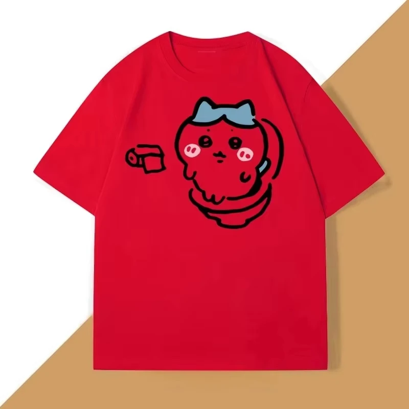 Hachiware auf dem T-Shirt mit dem Aufdruck „The Toilet“ für Damen und Herren, lustiges Harajuku-T-Shirt mit kurzen Ärmeln und Rundhalsausschnitt, humorvolles T-Shirt. – Detail 5