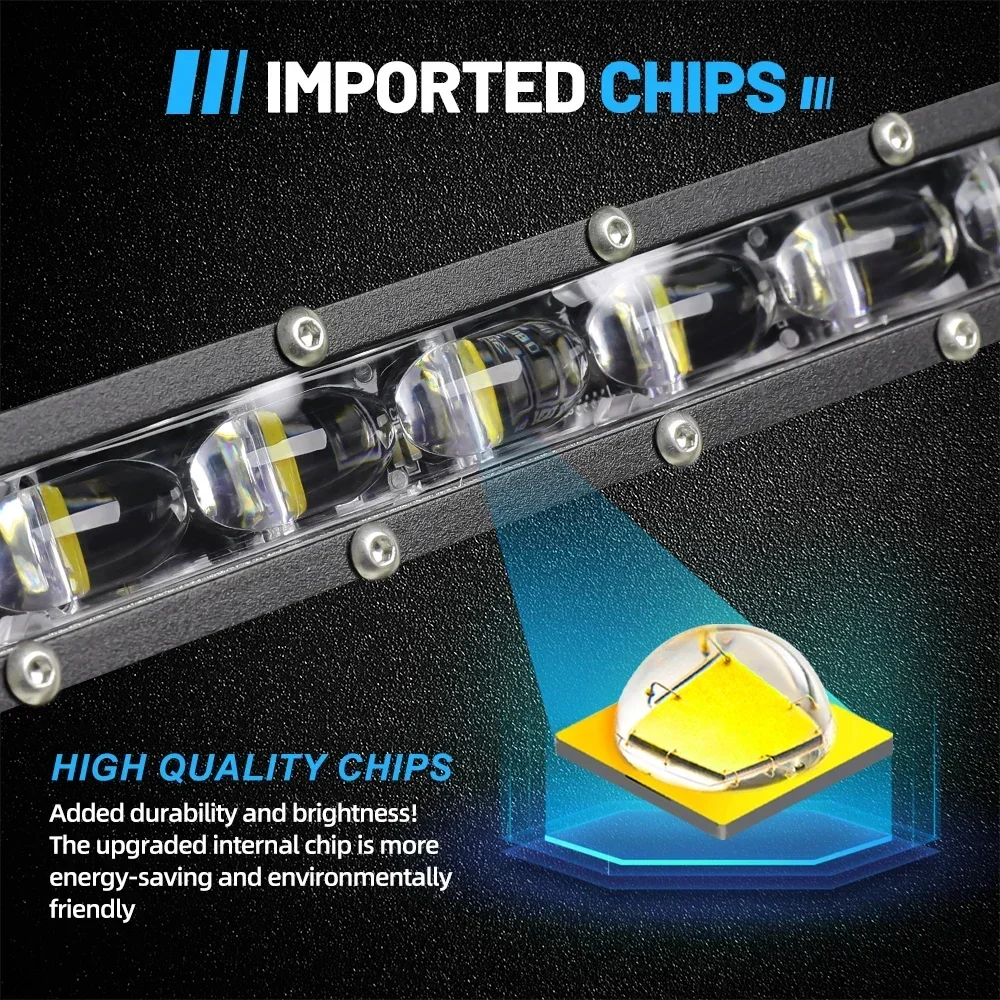 HAOLIDE 6D 7inch 14inch 20inch 26inch 38inch 50inch 1 Row Utral Slim Led Light Bar Driving Light 6000k White for off-road use view 5