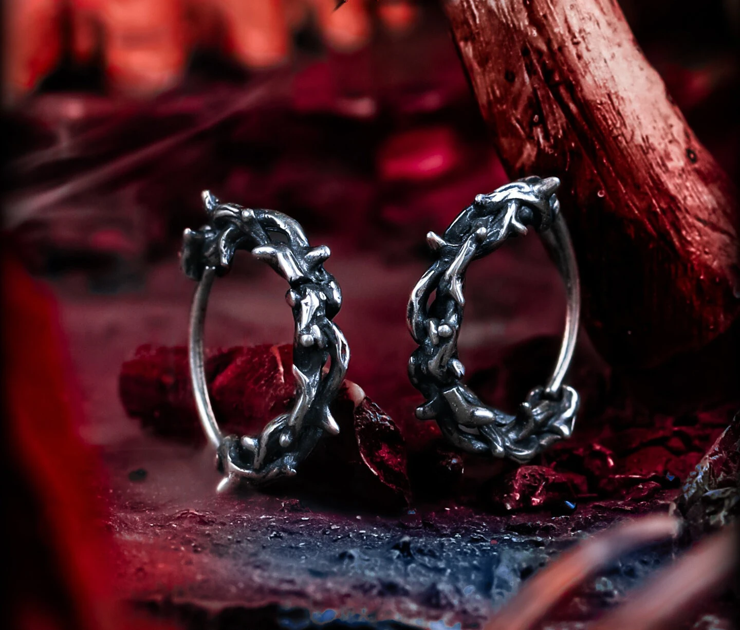 【Night Bone】Dark Wind 925 Silver Earrings Niche Earrings for Boys Stud Thorn Earrings