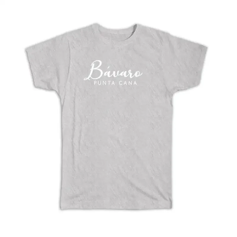 

Футболка для путешествий на тропическом пляже Bavaro Cursive Typography Punta Cana