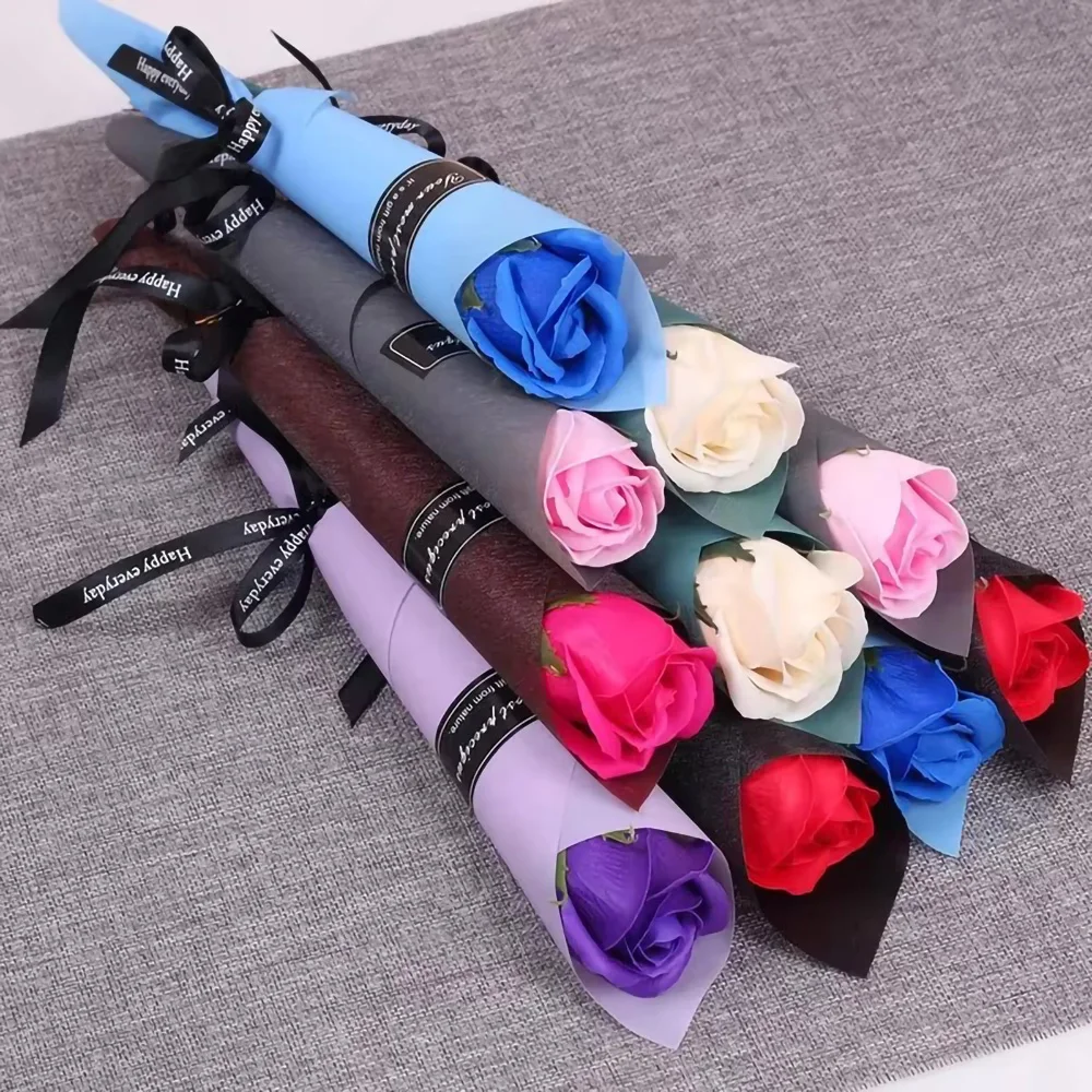 10/20pcs Red Rose Bouquet Artificial Flower Eternal Rose Valentines Day Teacher's Day Mother's Day Gift Giving Bunch Flower