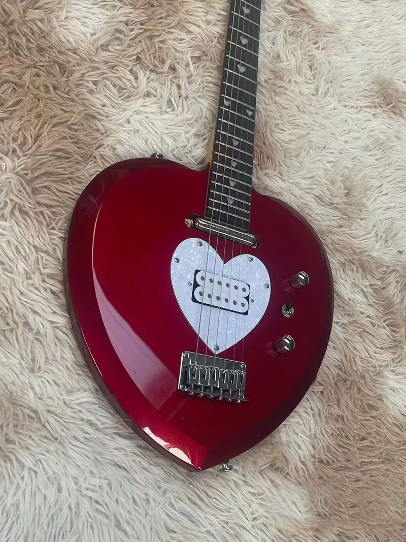 Heterotypic-Red Heart Electric Guitar, Rosewood Fingerboard, Cherry Red, Fast Delivery, In Stock