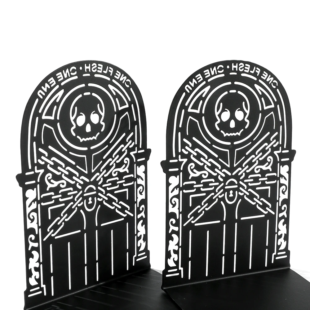 Hell's Gate Book Ends Metal Heavy Duty Bookends for Book Lovers to Organise Books Non-Slip Book Shelves Office Book Ends for Men