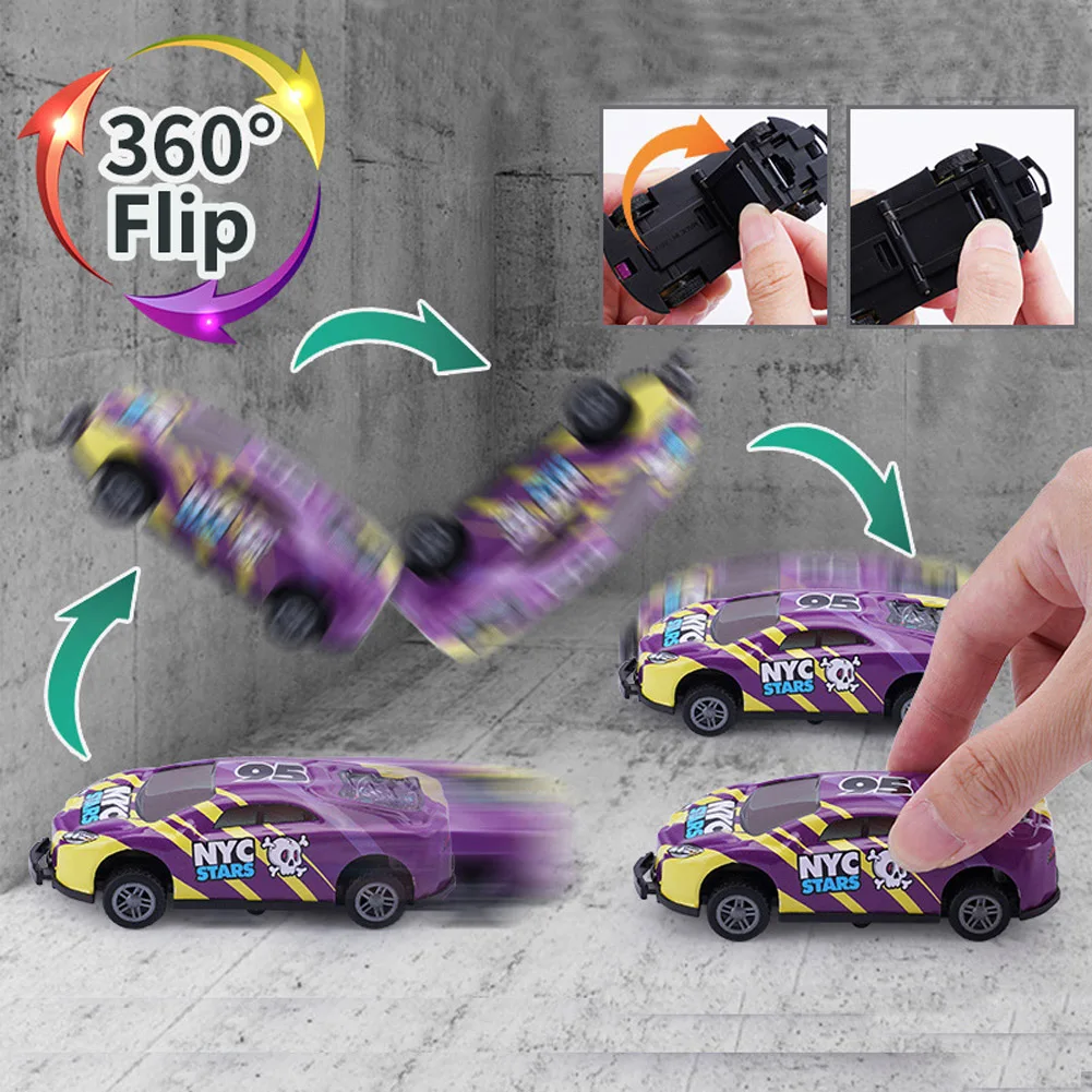 8PCS Children Stunt Toy Car Alloy Pull Back Car Ejection Jumping Stunt Car 360 Flip Dump Car Toy Children Birthday Gift8