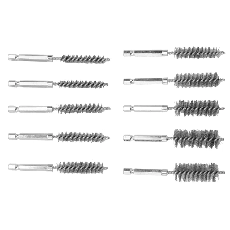 

Набор щеток для отверстий-1/4 дюйма, шестигранный хвостовик, витые проволочные щетки с различной длиной щетины для очистки трубок, портов подшипников
