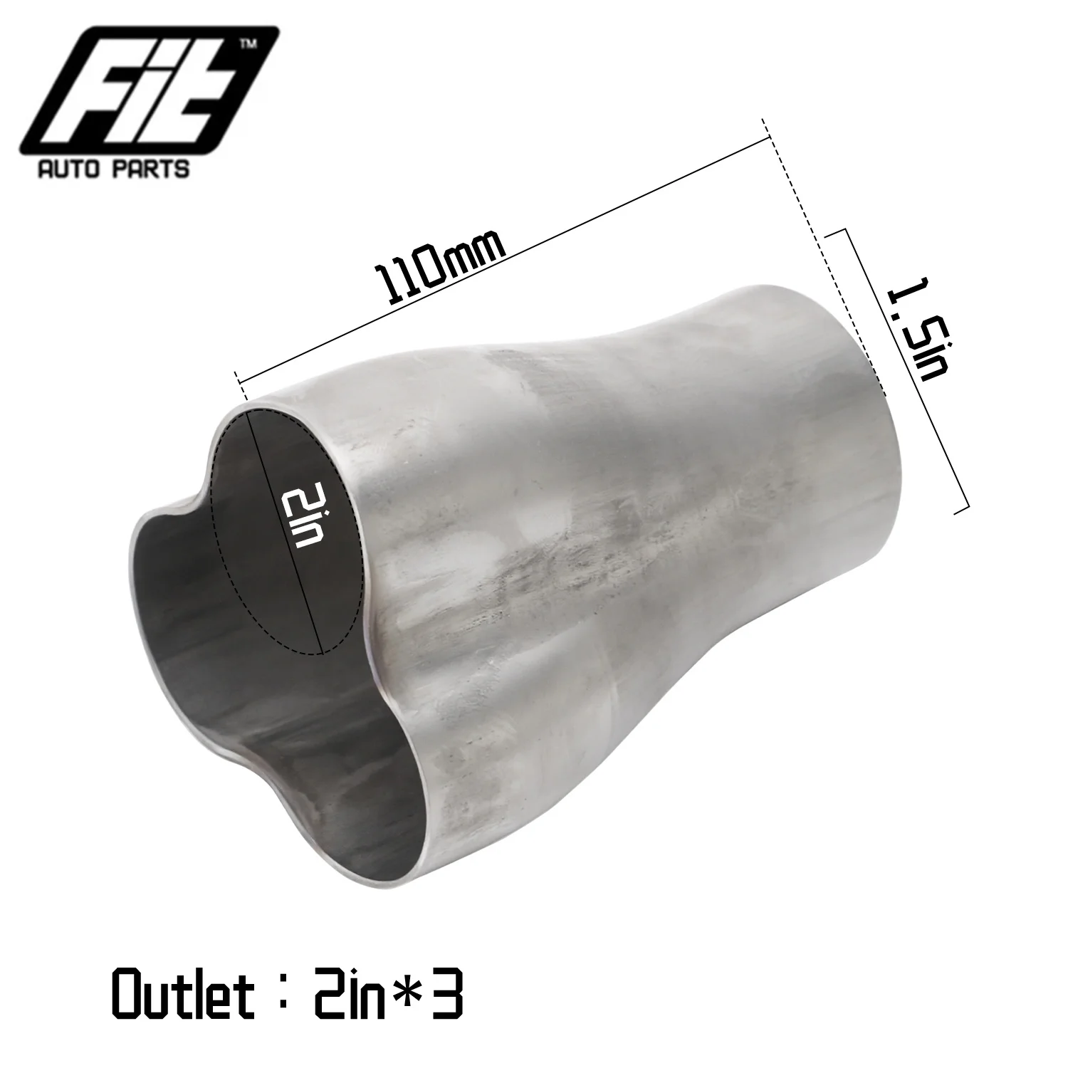 Universal 3 Into 1 Exhaust Header Merge Collector 304 Stainless Steel Weld On Car Exhaust Parts