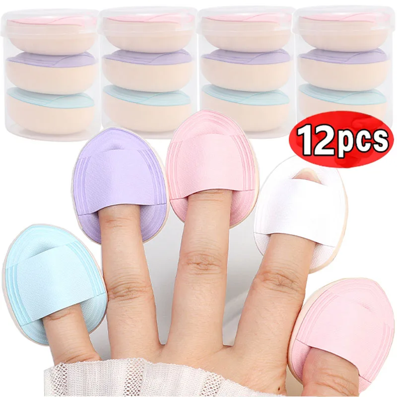 Mini Finger Makeup Puff Wet Dry Use Random Color Facial Detail Air Cushion Concealer Blusher Cosmetics sponge Powder Puff  Tools