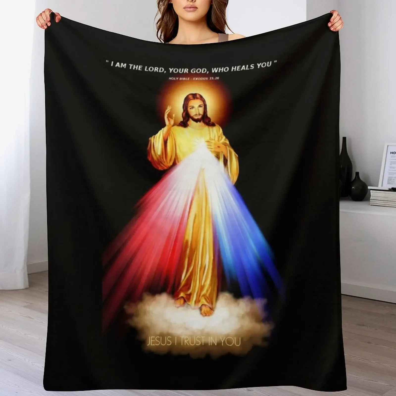 

Divine Mercy Lord Jesus I trust in you Throw Blanket Plaid Nap Luxury Luxury Thicken Blankets