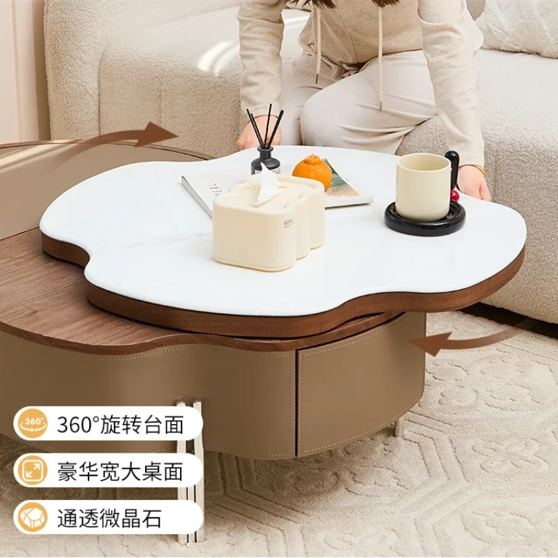 Extendable Design Coffee Table Modern Natural Living Room Side Tea Table Storage Designer Mesa De Centro Sala Home Furniture