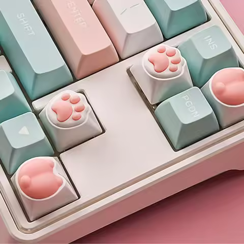 4Pcs 3D PC Replace for Cherry MX Gaming Mechanical Keyboard Keycap Keys Anime Custom Key Caps Cute Soft Cartoon Keycaps
