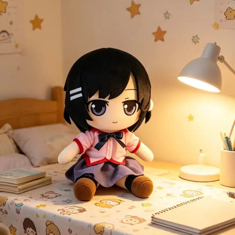 Monogatari Series 25cm Hanekawa Tsubasa Cotton Plush Doll Anime Stuffed Plushie Toy Birthday Christmas Fans Gift