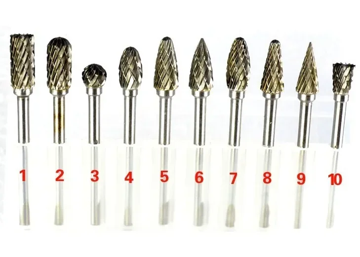 

10pcs/lot Tungsten Steel Grinding Head,rotary File,roll Grinding,Carbide Burrs Drill Die Grinder Carving Router Bit Set