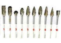 10pcs/lot Tungsten Steel Grinding Head,rotary File,roll Grinding,Carbide Burrs Drill Die Grinder Carving Router Bit Set