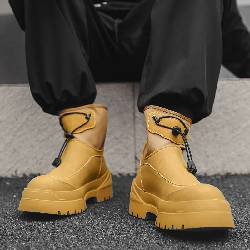 

High Quality Men's High Top Boots Fashion Designer Men Shoes Outdoor Travel Shoes Men's Anti Slip Hiking Boots Botas Para Hombre