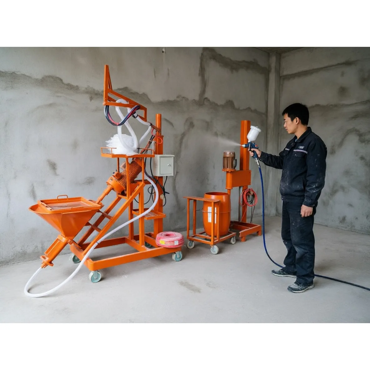 Decorative Facade GRC Sprayer Uniform Spraying Effect Low Waste Material Building Exterior Glass Fiber Cement Spraying Pump