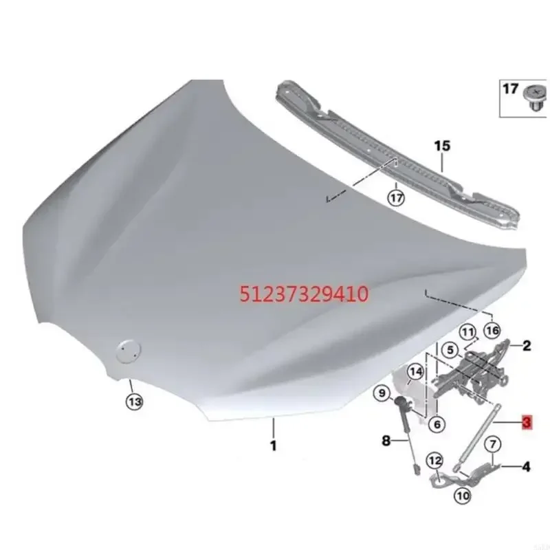 دعامات دعم محرك محرك عالية القوة وسهولة تثبيت محرك المعادن الدعم لرفع رفع 51237329410 مناسبة للسيارة #4