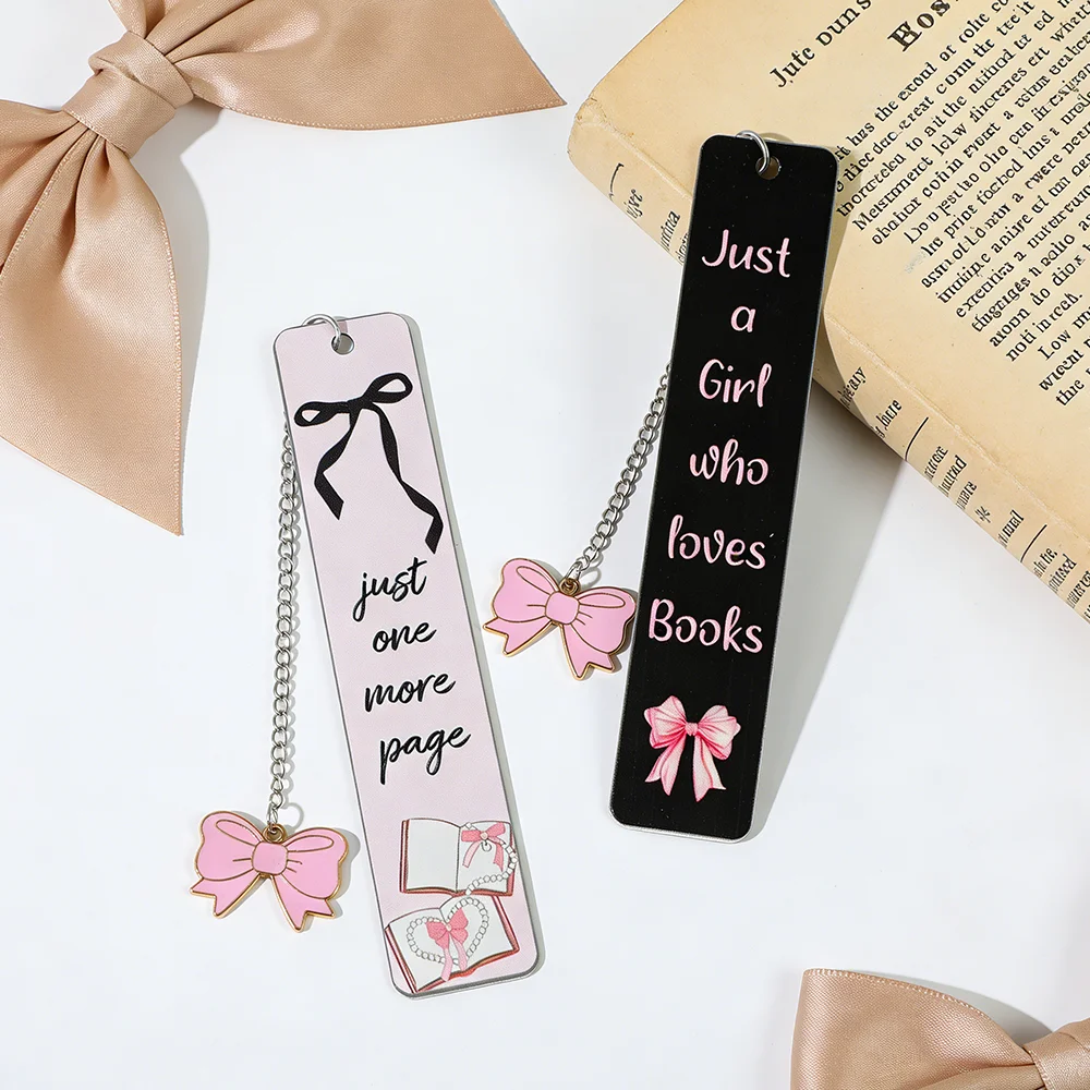 Pink Bow Bookmark Cute Bookmark for Women Funny Bookmark Reader's Charm Valentine's Day Gift for Wife School Supplies