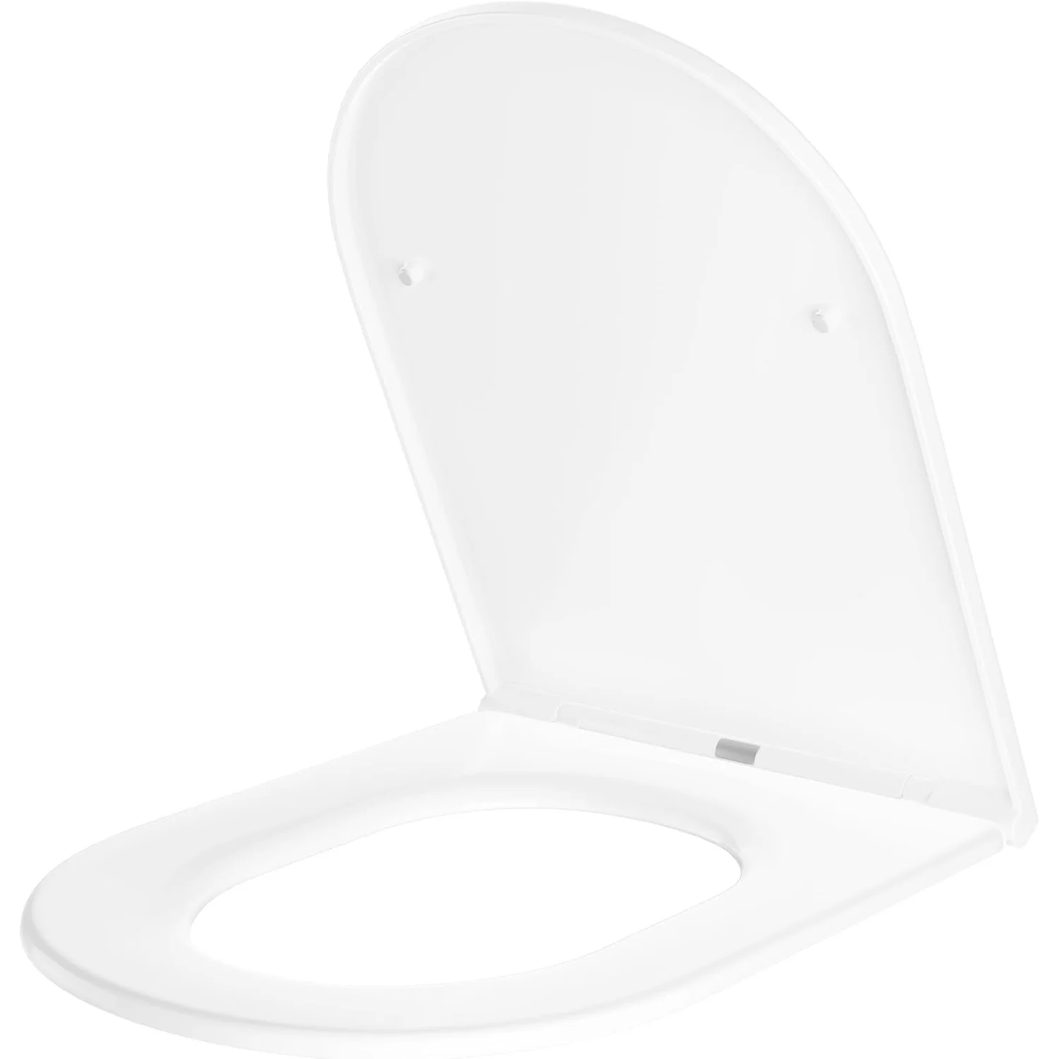 Toilettendeckel mit Soft-Close-Mechanismus, D-förmiger antibakterieller Toilettensitz, Schnellverschlussfunktion, geeignet für die meisten Toiletten, PP-Toilettendeckel, Toilettensitz mit einer