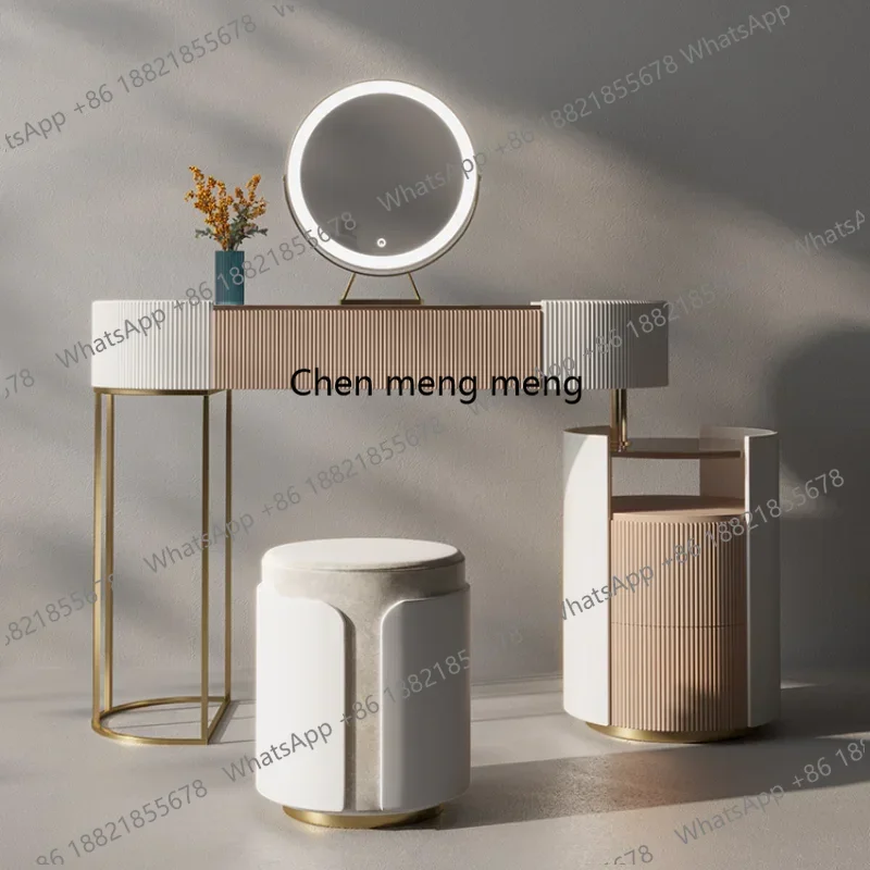 

Nordic Girls Aesthetic Dressing Table Led Desings Hotel Modern Storage Makeup Table Drawer Mirror Kaptafel Dresser Furniture