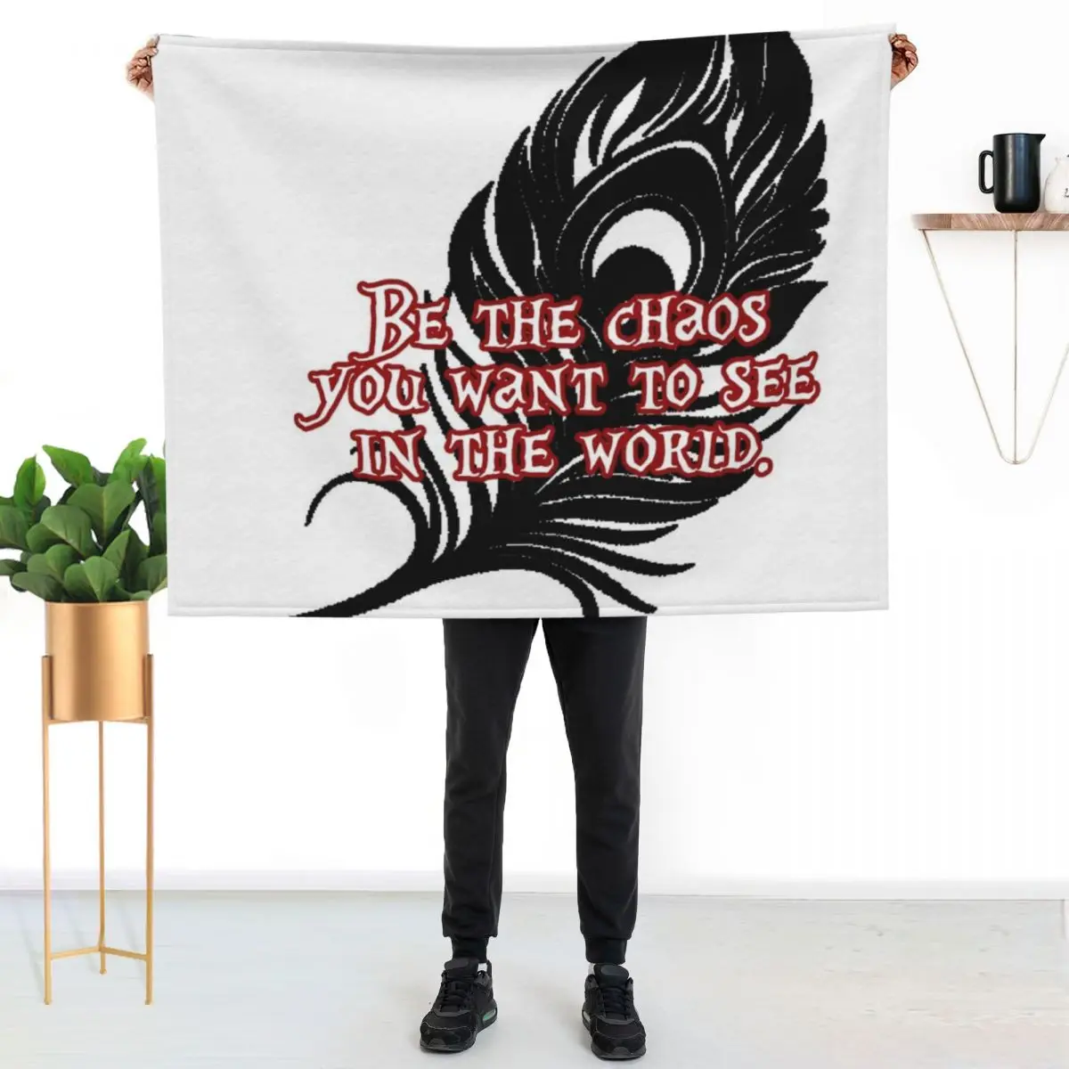 Mollymauk - Be the chaos you want to see in the world Throw Blanket Luxury Throw funny gift sofa bed Bed linens Blankets