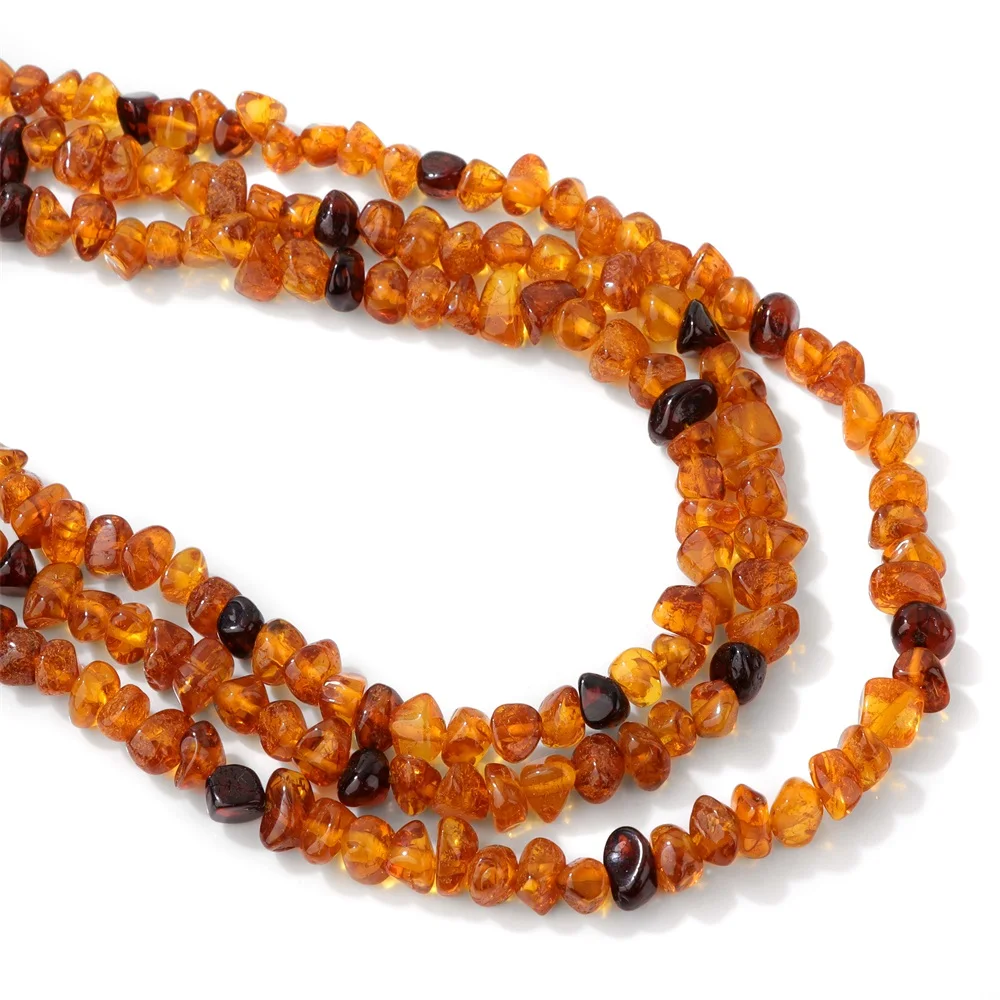 100% Natural Irregular Amber Stone Bead Round Oval Nugget Chips Raw Ambers Beads DIY Bracelet Necklace Jewelry Accessories