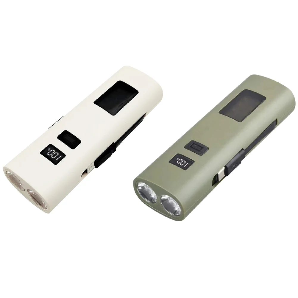 Mini Portable Torch USB Charging Small Working Lights Power Display LED Emergency Light for Outdoor Camping Use