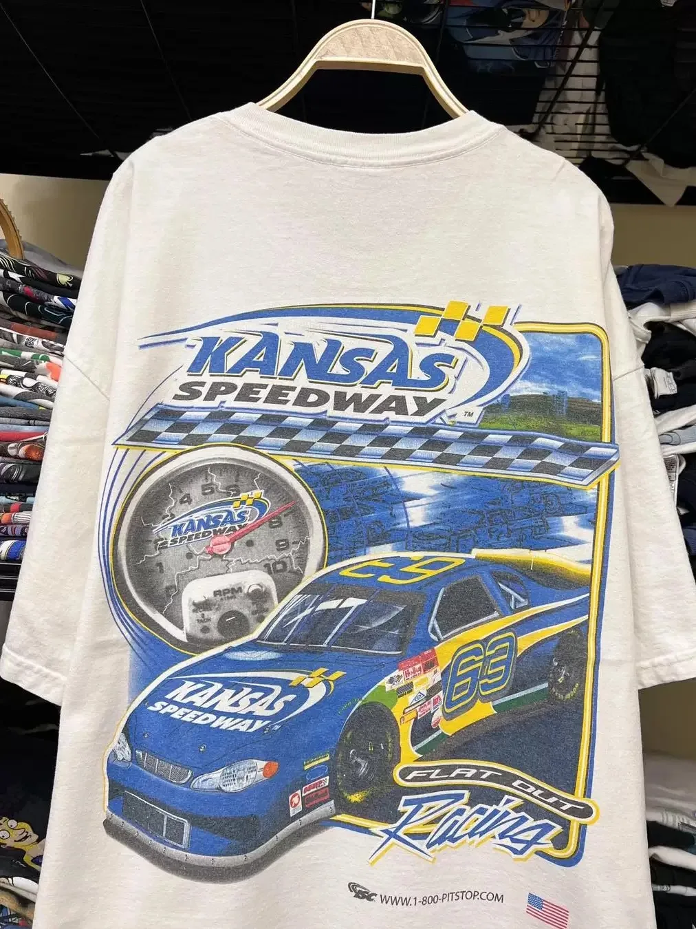 Vintage Kansas Speedway NASCAR Racing Graphic T-Shirt Cotton Men Women Streetwear Tee