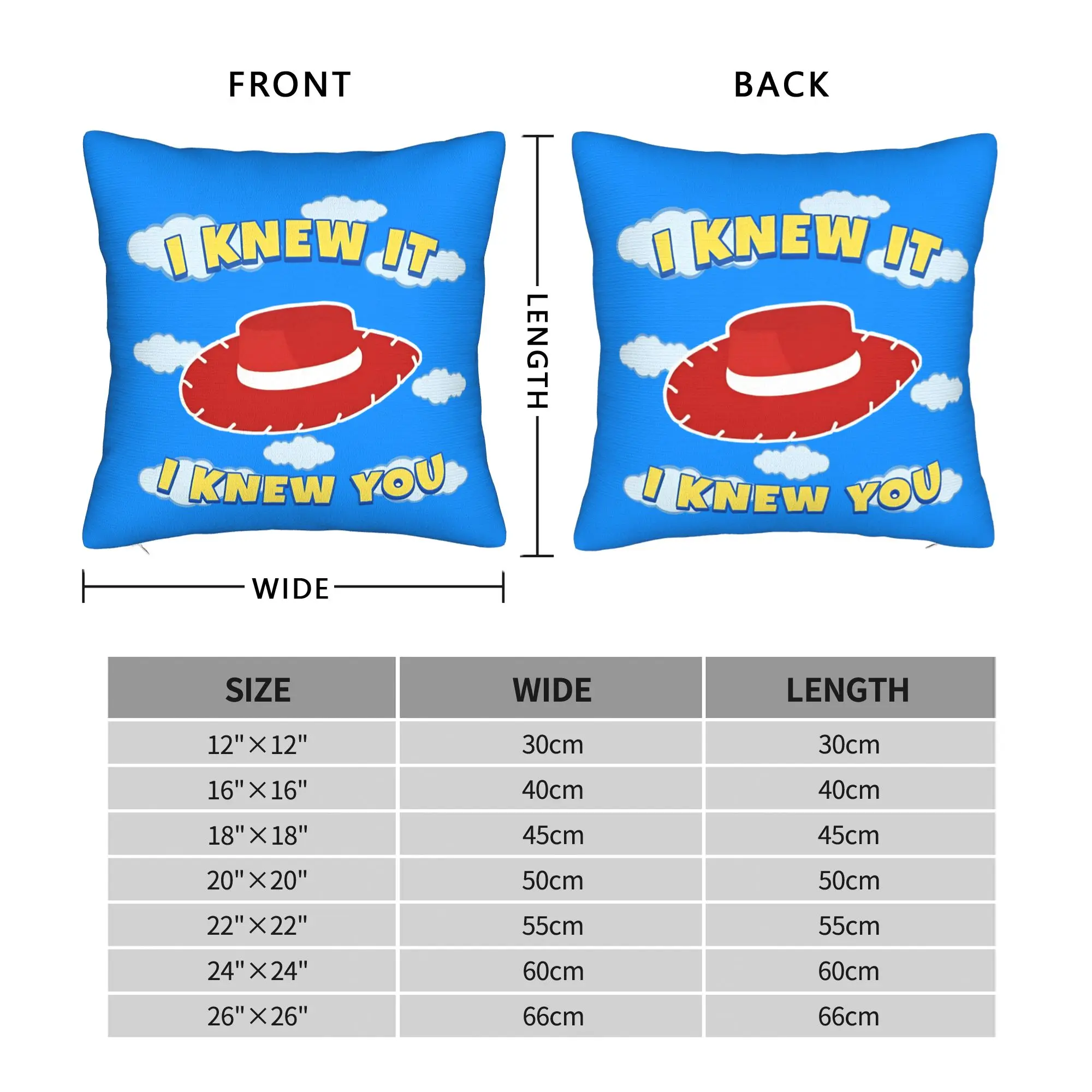 I Knew It I Knew You lyric  Square Pillowcases Polyester Car TS5 Cushion Cover Creative Decorative Throw Pillow Case 45*45