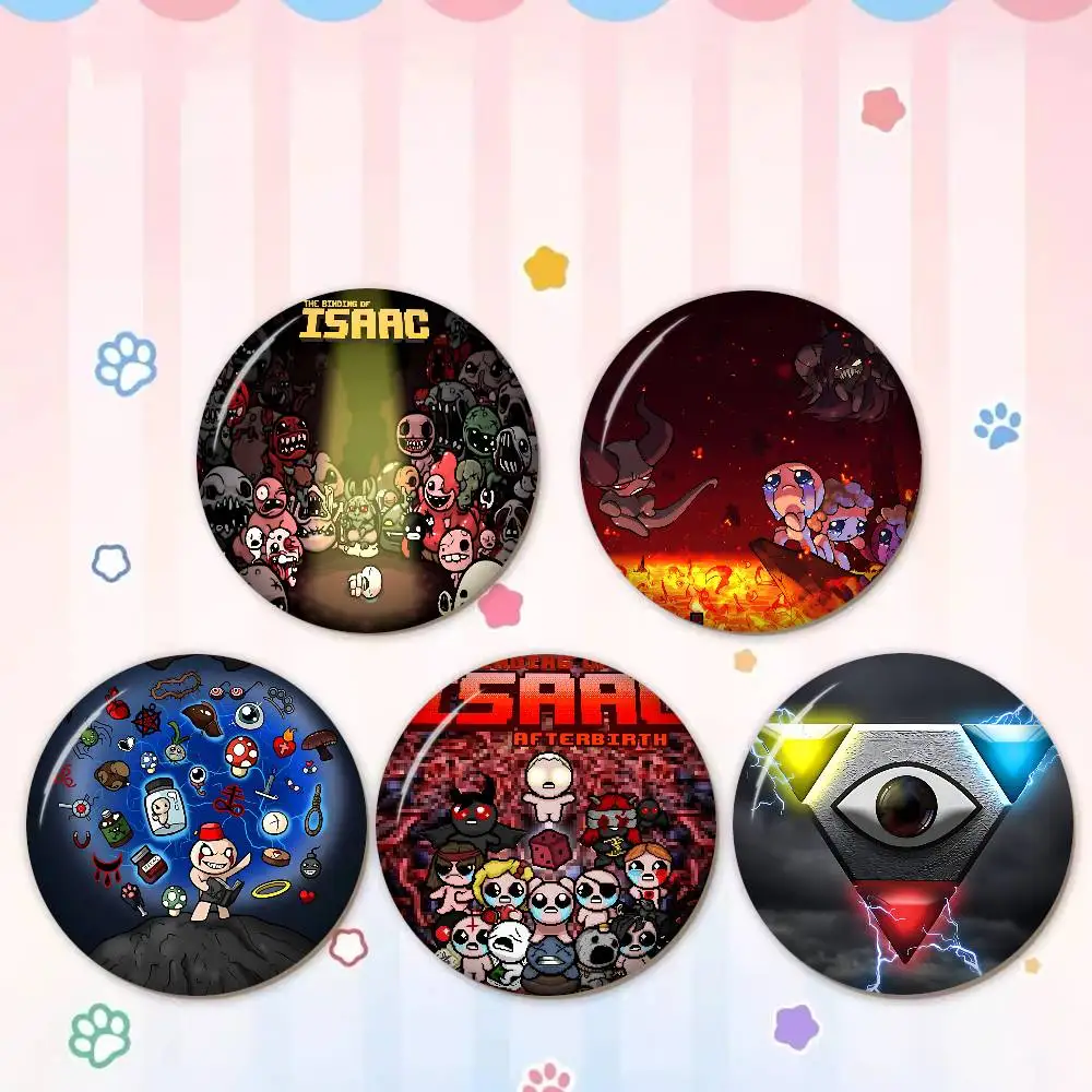 Hot Game The Binding Of Isaac Creative Pins Funny Round Snap-in Brooch Badge Backpack Hat Accessories Jewelry Gifts for Friend