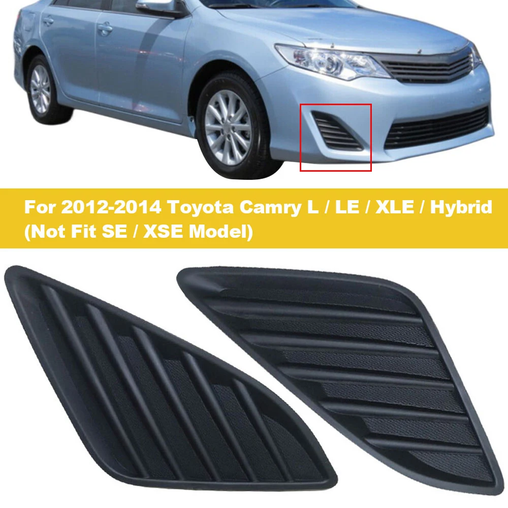 

2PCS For Toyota Camry 2012 2013 2014 Car Front Bumper Fog Lamp Light Trim Grille Frame Cover Lid Bezel #5212706260 5212806260