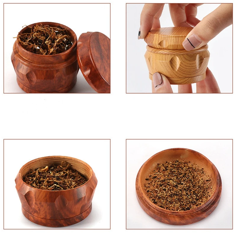 Mini Resin Wood Tobacco Grinder Creative Manual Herb Spice Crusher Smoking Accessories