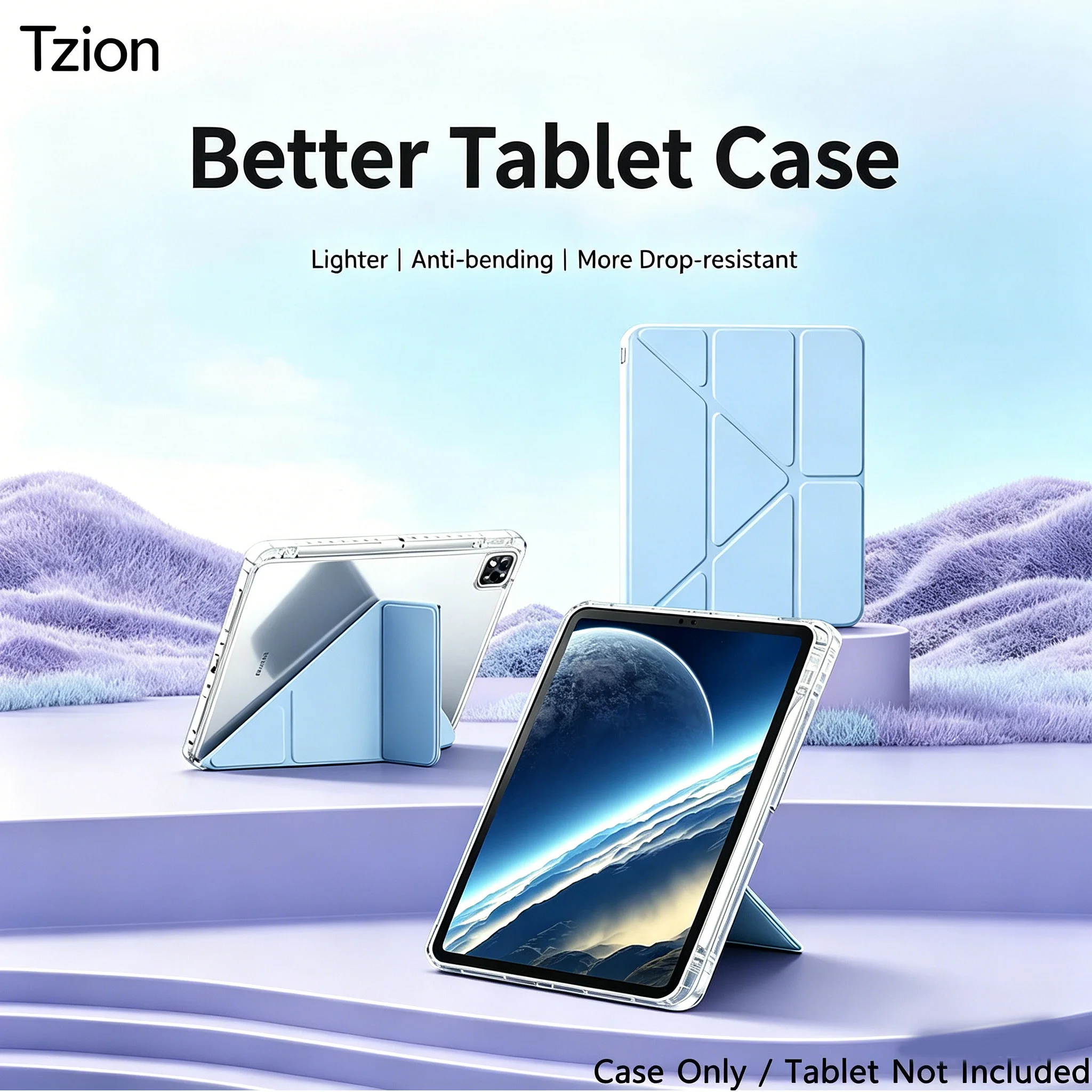 Case for iPad Pro 11 Y-fold Series High Transparent Acrylic Tablet Case with Pen Slot, Supports Auto Sleep/Wake