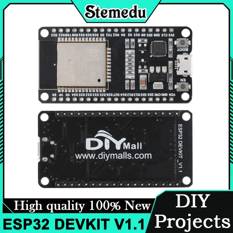 

DEVIT V1 ESP32- Development Board 2.4GHz WiFi + Bluetooth 4.2 36-Pin Dual-Core MCU for Arduino/DIY IoT Projects