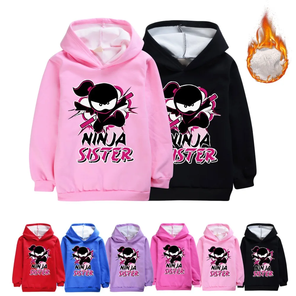 

Anime NINJA KIDZ Sweatshirts Hoodies Winter Teenager Thick Fashion Outwear Boy Girl Warm Cartoon Printd Pullover