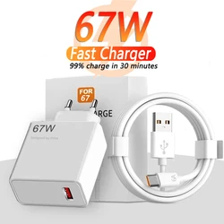 For Xiaomi 67W USB Super Fast Charger Power Adapter Mi 12 11 6A Type C Cable POCO X5 X4 Pro Note 9 10 11 Charging